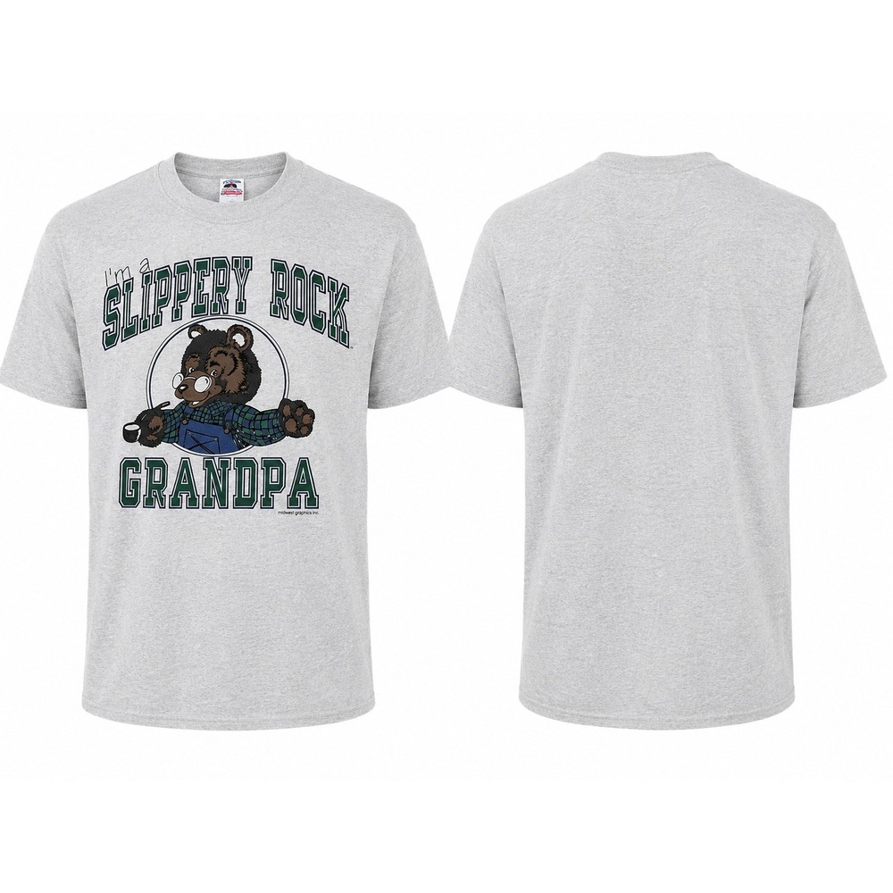 Vintage 90s Slippery Rock Grandpa T-Shirt XL Fruit of the Loom USA Made Bear A4